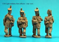 F20  Four light infantry officers in assorted headgear