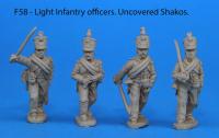 F58 – Light infantry foot officers. Uncovered shakos.