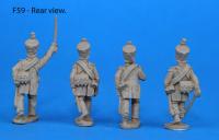 F59 – Light infantry foot officers. Covered shakos