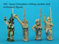 S30 - 4 Saxon grenadiers in march-attack poses.
