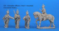 S35 - 4 saxon grenadier officers in march-attack poses. Uncovered shakos.