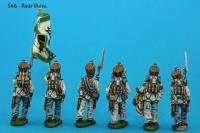 S46 - Command pack. Six figures; standard bearer and two NCO guards, drummer, sapper, senior NCO. Calfskin shako.