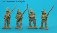 S54 – Four Saxon musketeers holding fire.