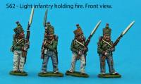 S62 - Four Light infantry figures holding fire.