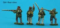 S64 - Four Saxon Light Infantry figures. Forage and bareheaded pack.