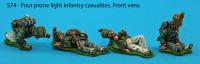 S74 - Four light infantry prone casualties.