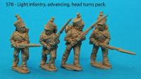 S78 - Saxon light infantry in advancing poses. Head turns pack.