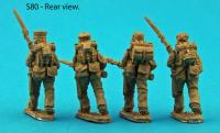 S80 - Saxon light infantry advancing. Bareheaded and forage cap pack.