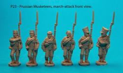 P23 Six Prussian musketeers in march-attack poses var.2