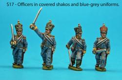 S17 - Foot officers with covered shakos, blue-grey uniforms.