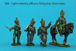S66 - Four Light Infantry officers in firing line and skirmish poses.