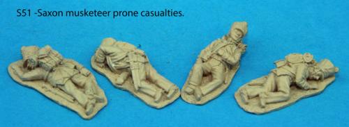 S51 – Four Saxon musketeers, prone casualties.