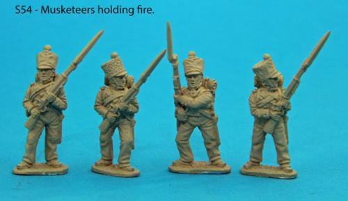 S54 – Four Saxon musketeers holding fire.