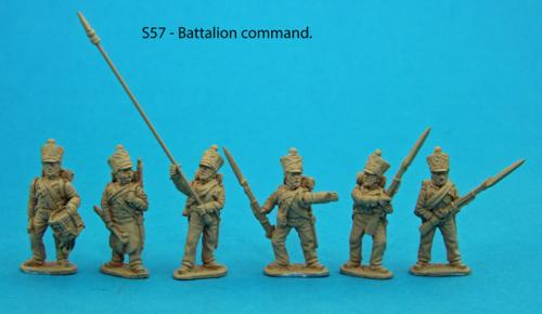 S57 – Six figures. Standard bearer and two NCO guards. Sapper, drummer and senior NCO.