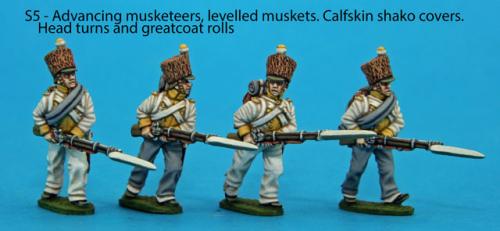 S5 - Four advancing musketeers with levelled muskets