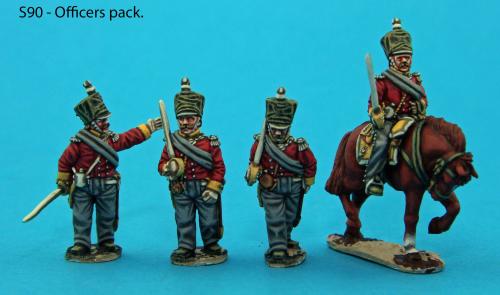 S90 - Saxon Guard Grenadiers in advancing poses. Officers pack.